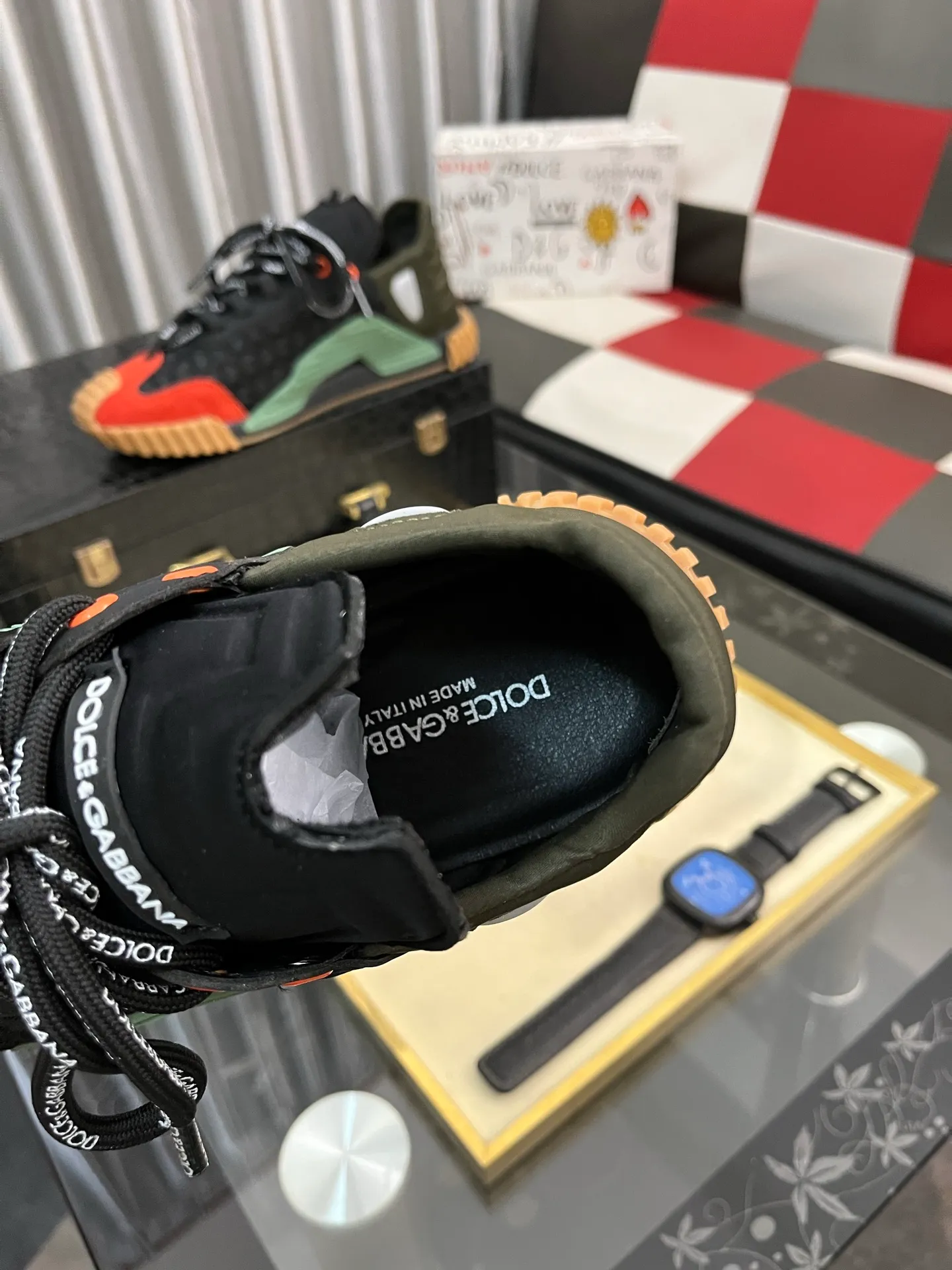 Men's men's shoes💰420⌚️⌚️New DG Dolce & Gabbana high-end couple's sports and casual shoes, imported cowhide, multiple material splicing design➕Imported cowhide lining, cowhide feet➕original TPR elastic outsole. Size: 35-46